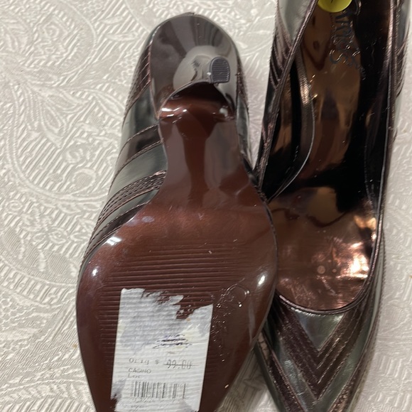 Carlos Santana Casino Metallic Pewter and Bronze Stiletto Heels Pointed Toe sz8 - Picture 5 of 6
